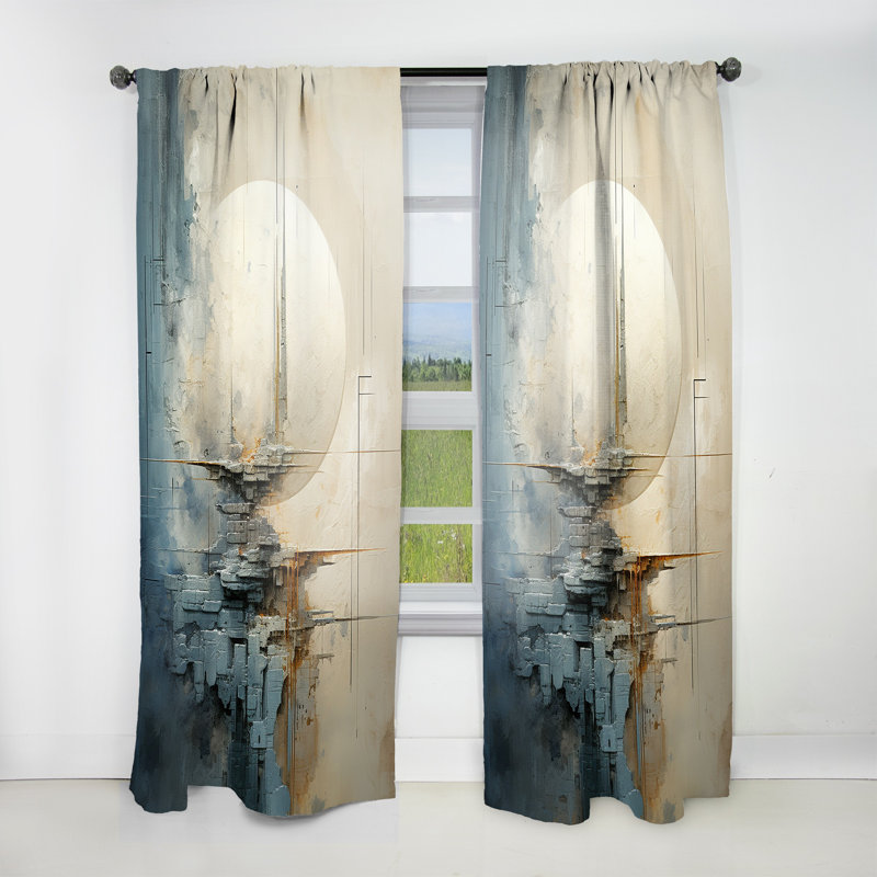 Keyry Minimalism Moon Fantasy Sci Collage - Glam Velvet Curtain - Room Darkening - 1 Panel, 52" W x 90" L