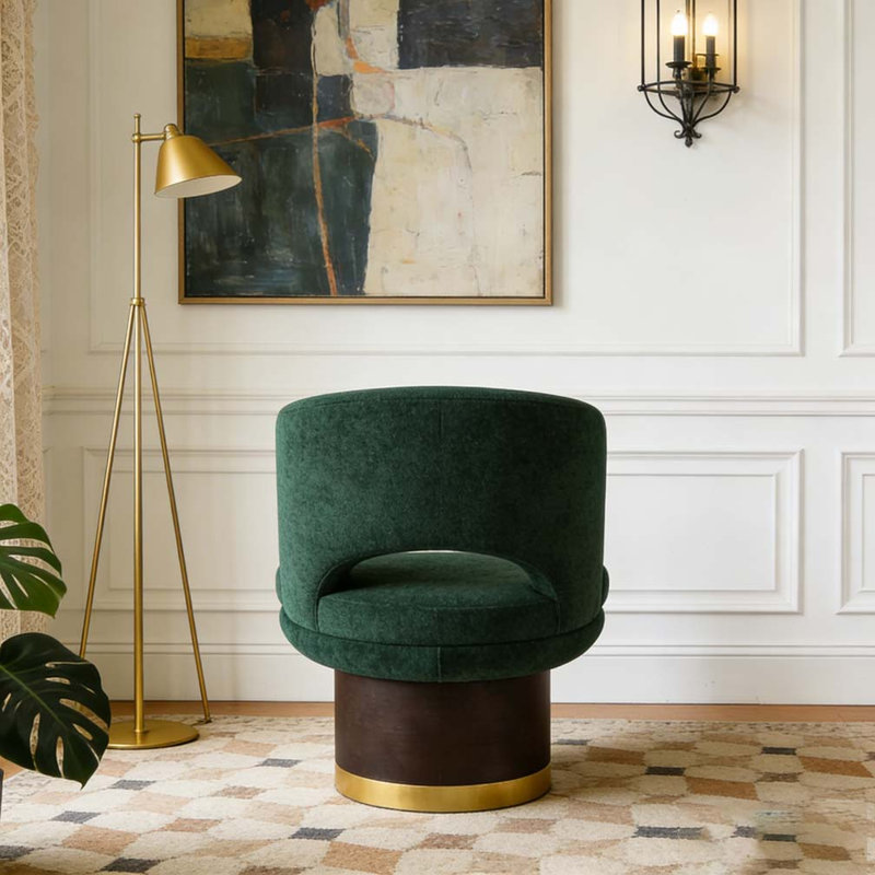 Fauteuil d'appoint pivotant à 360 °, Vert