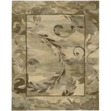 Galit Floral Handmade Tufted Wool Taupe Area Rug