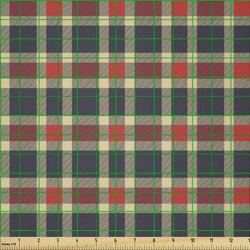 Dakson Vintage Plaid Scottish Pattern with Display Checks Lines Fabric