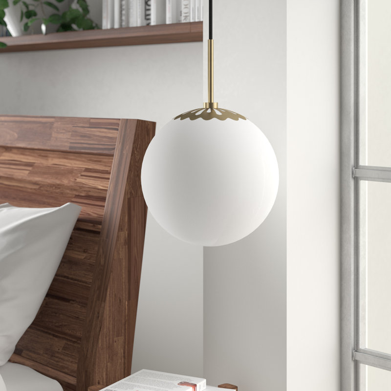 Bagimont 1 - Light Single Globe Pendant, Aged Brass, 16.5" H x 11.5" W x 11.5" D