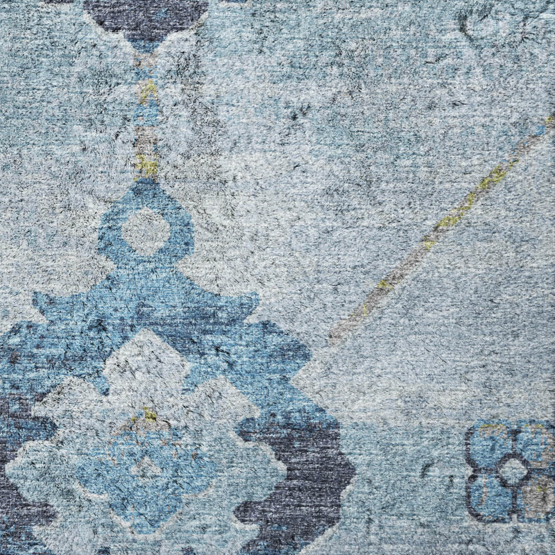 Tapis à poil long de qualité supérieure lavable à la machine Dream ADS122, Bleu, 10 pi x 14 pi
