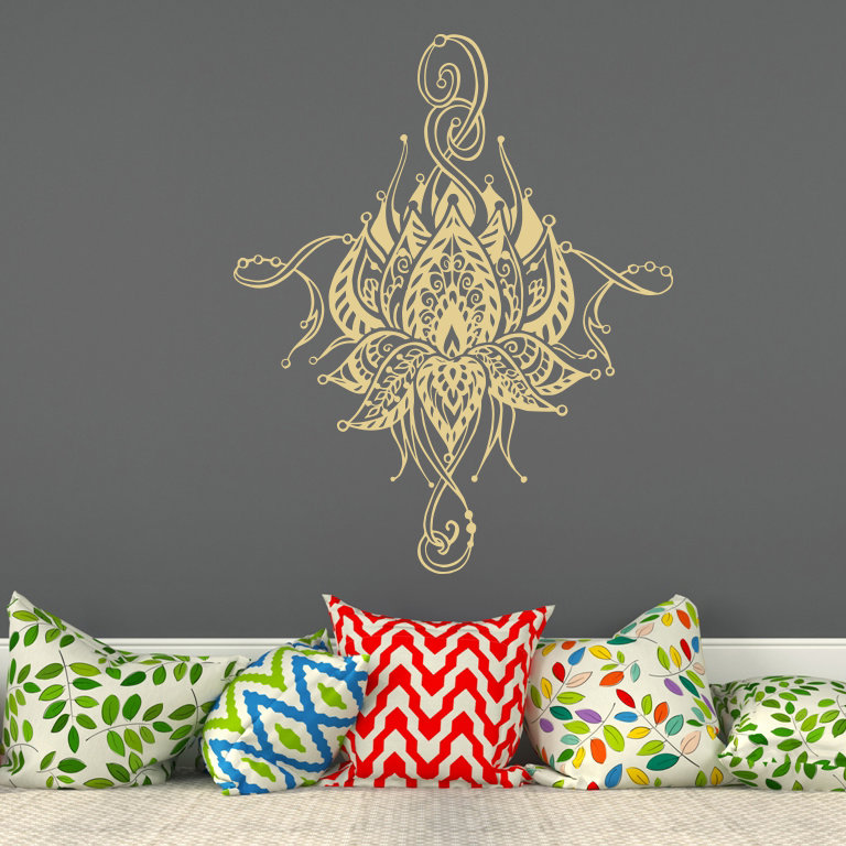 Décalcomanie murale fleur lotus Buller, Crème