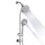 Ensemble de douche à double pommeau haute pression, pommeau de douche effet pluie avec douchette à main, barre de douche coulissante sans perçage de 66 cm, flexible de 1,5 m et inverseur à 3 voies, chromé, robinetterie non incluse-134490935