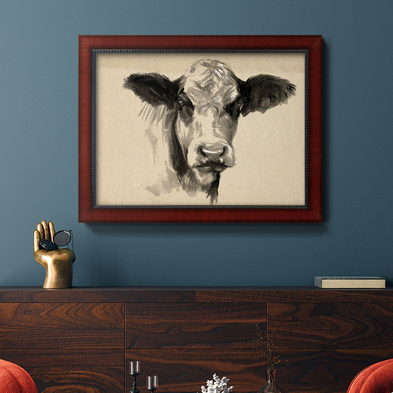 «Charcoal Cow II», reproduction de photo sur toile encadrée, H 16 po x l 20 po