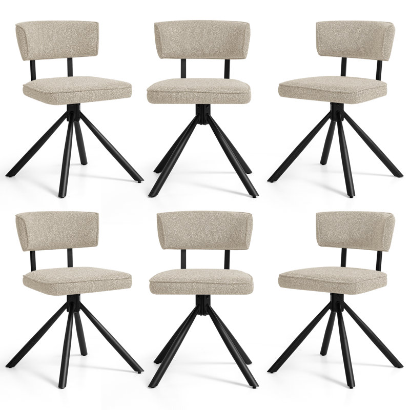 Chaises de salle à manger rembourrées Modern, Beige