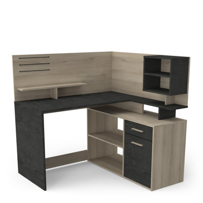 Senovio 122Cm L-Shaped Writing Desk With Storage