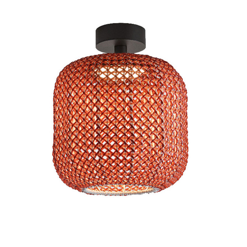 Nans LED Outdoor Semi Flush Mount, Red