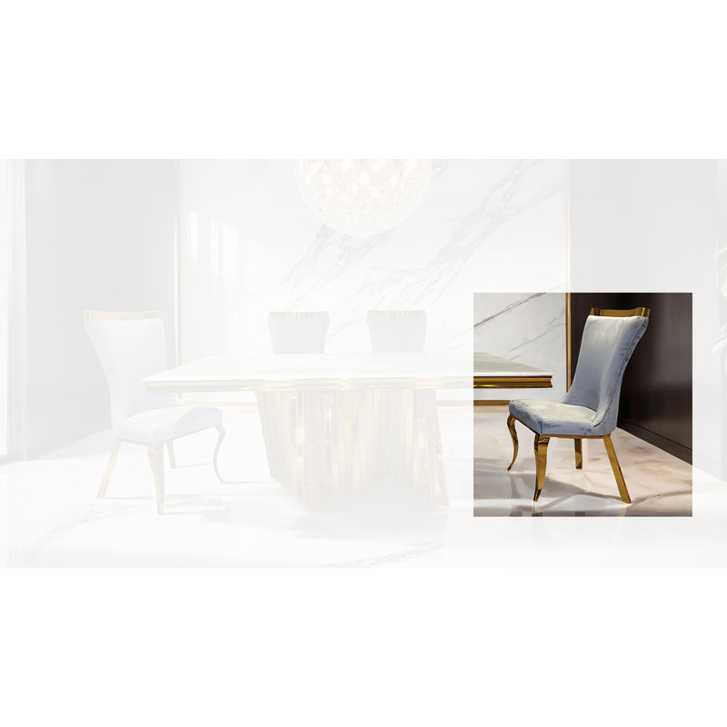 Chaise d'appoint Montie (ensemble de 2), Argenté/doré