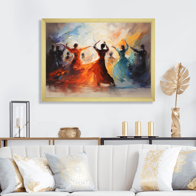 «Soulful Dancing I», reproduction sur toile, Encadrement doré, H 30 po x l 40 po x P 1,5 po