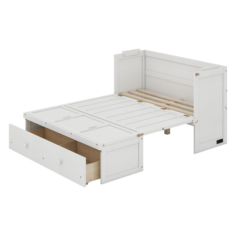 Armoire murale Murphy avec prises et tiroir, Grey, Plein
