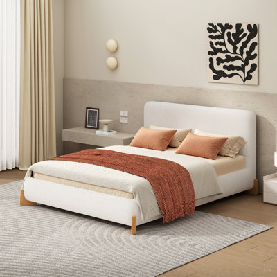 Lit rembourré Elegant Boucle, pièce maîtresse luxueuse et confortable de la chambre à coucher