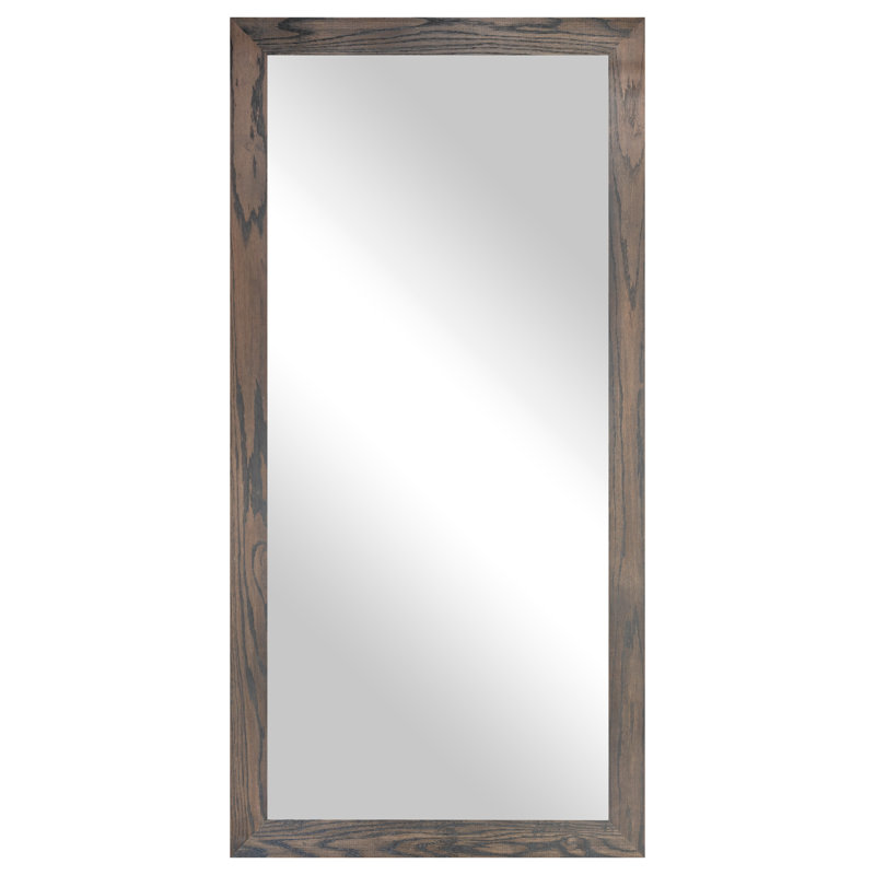 Miroir de plancher en bois franc Union Rustic Ozark, 80 po x 33 po, Gris carbone
