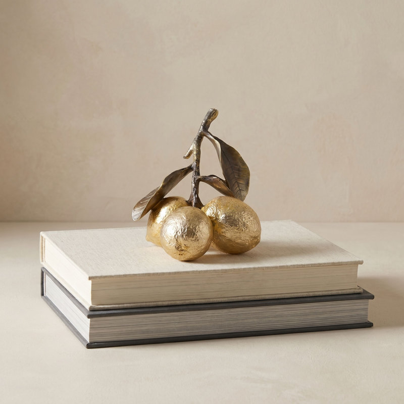 Gold Leaf Polyresin Lemon Figurine