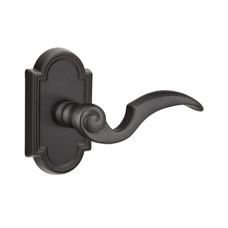 Levier de porte avec rosette Napoli, Bronze plat noir, Droite