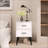 Modern 2-Drawer Nightstand With Metal Legs And Handles, Ideal For Compact Spaces And Stylish Storage In Bedrooms Or Living Rooms.