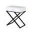 Table blanche 23 po avec plateau en verre, tiroir et table de chevet en bois