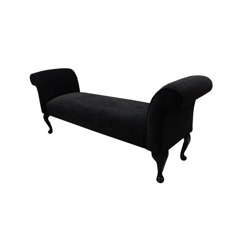 Upholstered Storage Bench, Black, Solid Colour