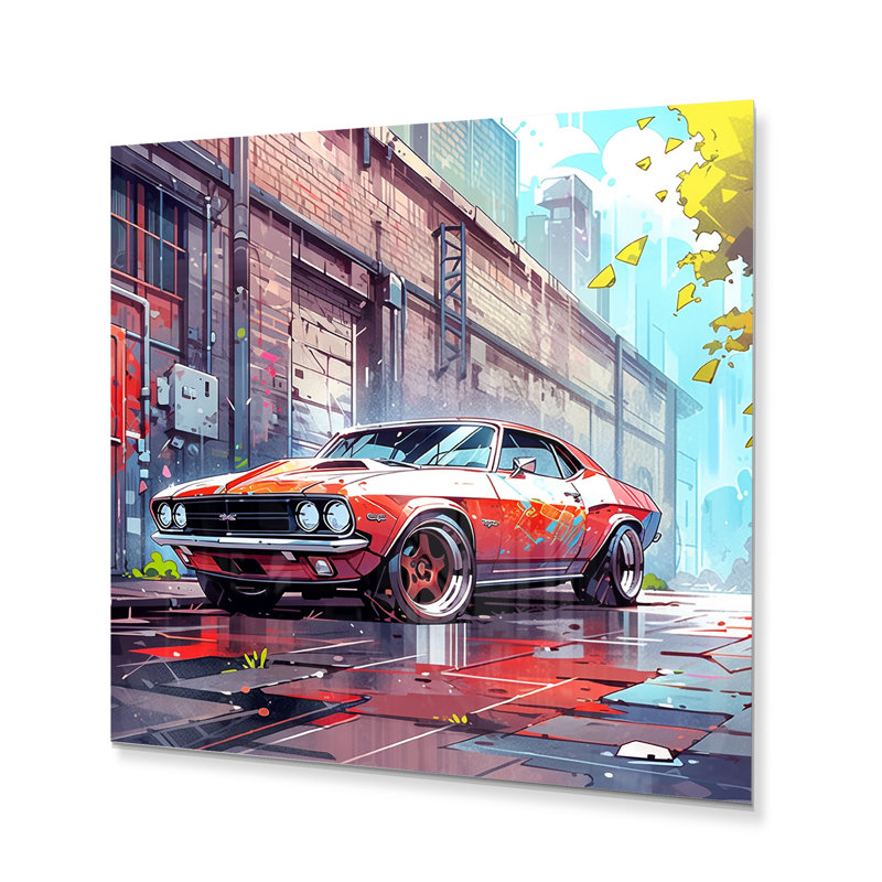 Décoration murale Graffiti Muscle Car II - Muscle Car, H 16 po x l 16 po x P 1 po