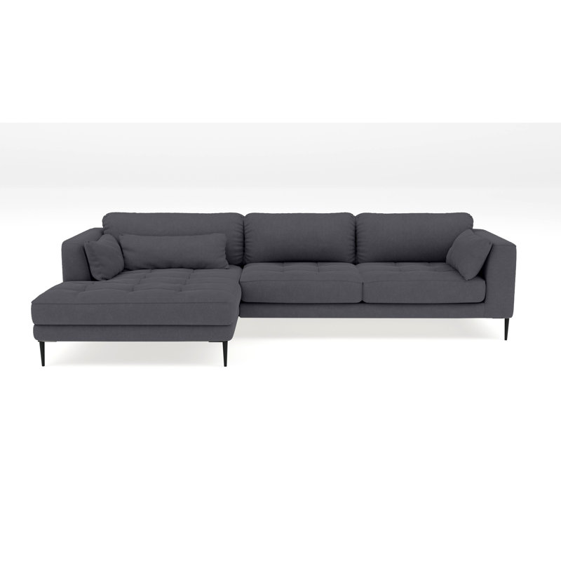Ljubka 4 Seater Sofa Bed, Graphite, Left