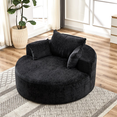 Fauteuil-lit de 55 po en chenille Fluffy, sans assemblage, pour le salon, la chambre à coucher, le salon, la salle de projection, le fauteuil en tissu inclus, 55 po, requis pour l'assemblage