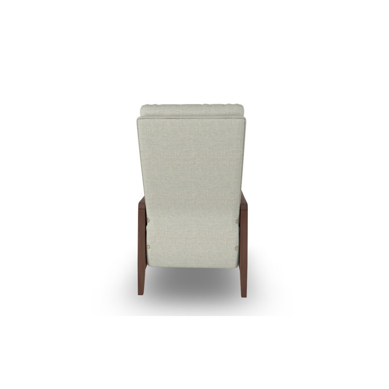 Modern High Leg Recliner, Ivory-23693, Dark Walnut