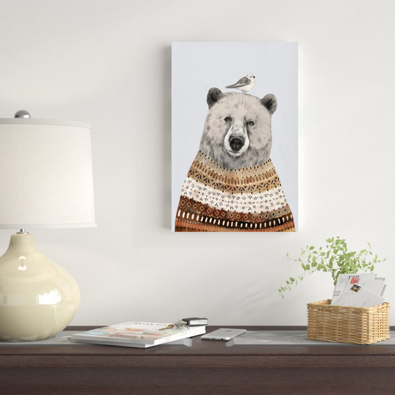 «Fair Isle Bear II» par Victoria Borges - impression sur toile tendue, H 18 po x l 12 po