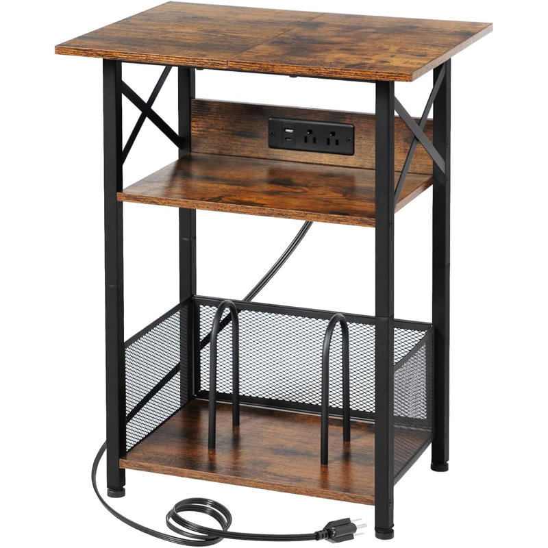 Record Player Stand With Charging Station