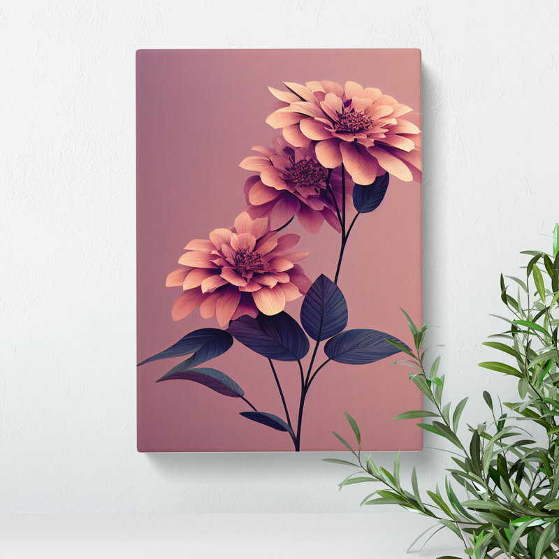 Elegant Flowers - Wrapped Canvas Painting, 50cm H x 35cm W