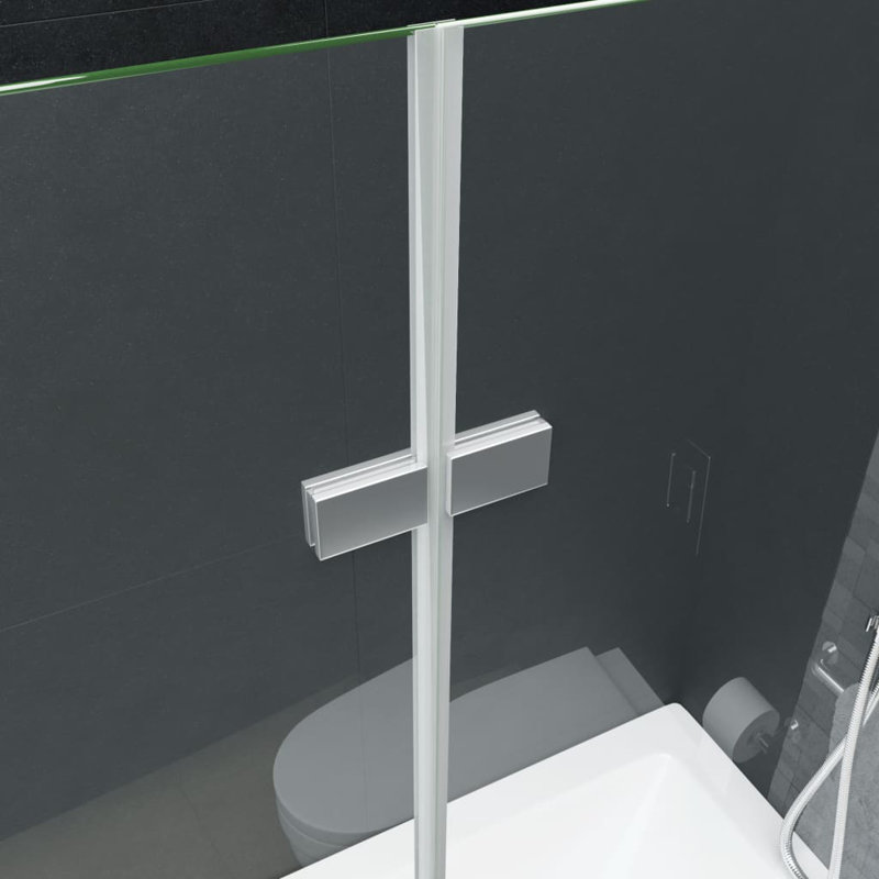 Biondo 950mm W x 1400mm H Folding / Bi-Fold Frameless Tub Door with Clear Glass, 140cm H x 95cm W x 0.6cm D