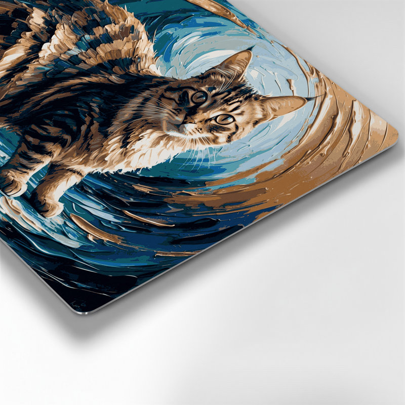 Cats Skookum, art mural gris en métal, H 11 po x l 14 po
