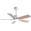Ventilateur de plafond encastré avec lumière DEL à intensité variable et télécommande, 42 pouces, 5 pales à finition bois réversible, blanc éclatant