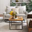 Bidal 2PC Nesting Tables Industrial Wood Grain Living Room Furniture