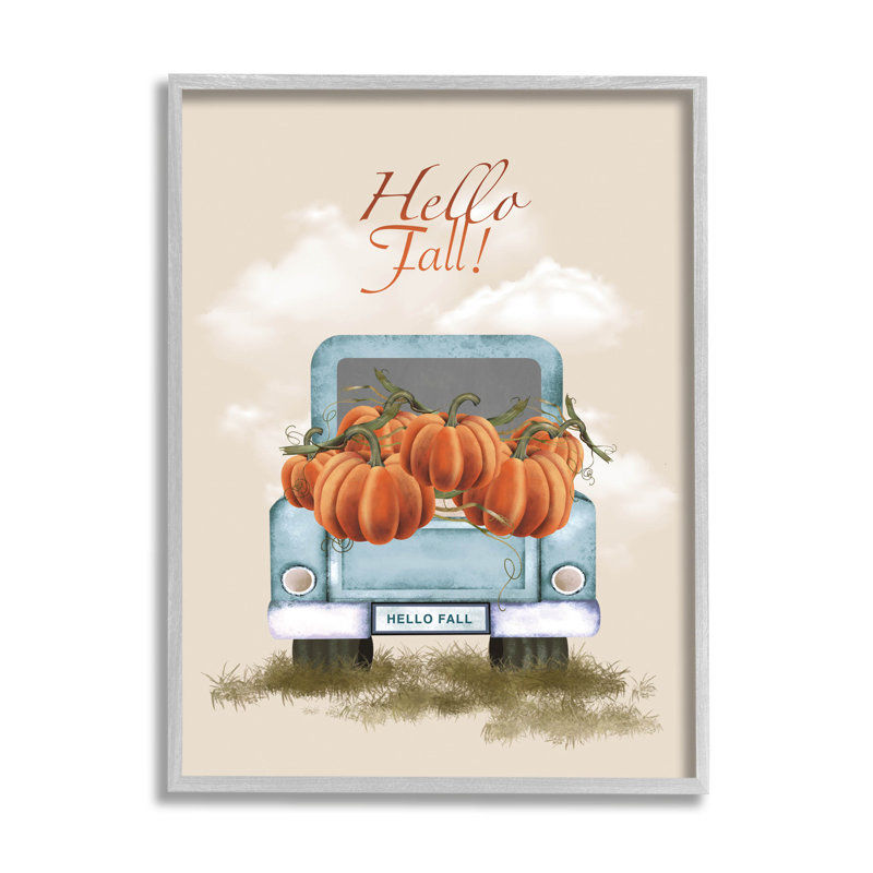 Hello Autumn Seasonal Autumn at-106, H 14 po x l 11 po x P 1,5 po, Estampe numérique Farmhouse