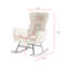 Chaise berçante en tissu blanc cassé Teddy