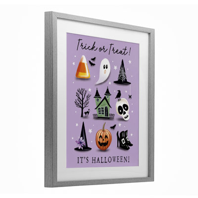 «Trick Or traiter It's Halloween», reproduction encadrée sous verre, conception par Elizabeth Tyndall