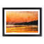 Boat Under An Orange Sunset Painting - Single Picture Frame Print on MDF-56633529-56633530