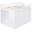 White Full Size Loft Bed Featuring Three-Tiered Compartments And Open Wardrobe, Customizable Bedroom Furniture Wood Of Size, With Storage Staircase Compartments, Multifunctional