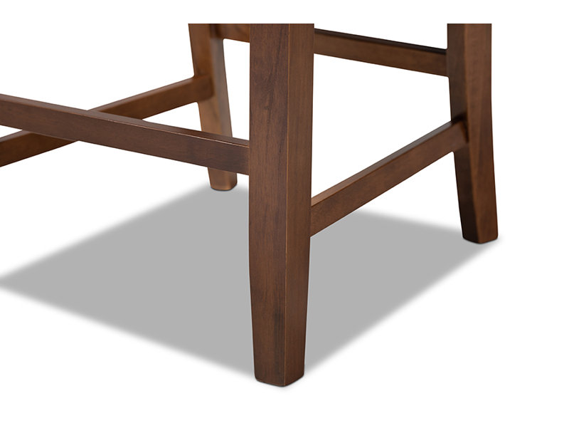 Upholstered Counter Stool with Solid Wood Frame, Grey, Walnut, Counter Stool (25” Seat Height)