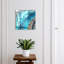 Key box, Opens to the right, 30x30x5, Black, Turquoise waves with white accents, 
