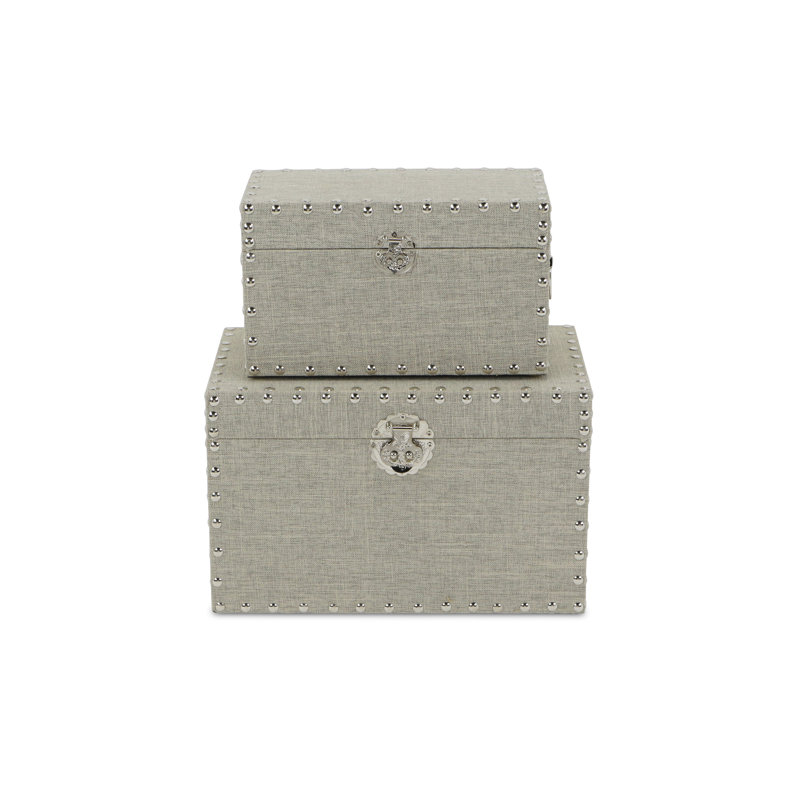 2 Piece Wooden Decorative Trunk Set