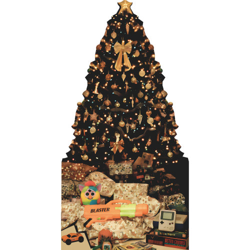 SP13575 Nostalgique des années 90, arbre de Noël, cadeau, jeu, cartes, jeu, carton, découpé, debout, debout