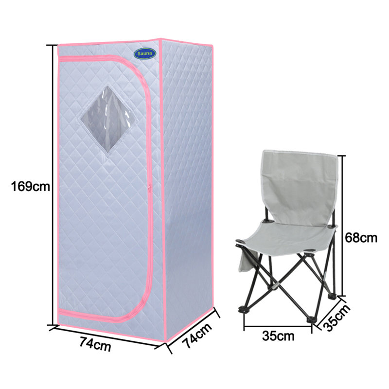 Novobey Portable Traditional Steam Sauna with Remote Control, Grey/Pink