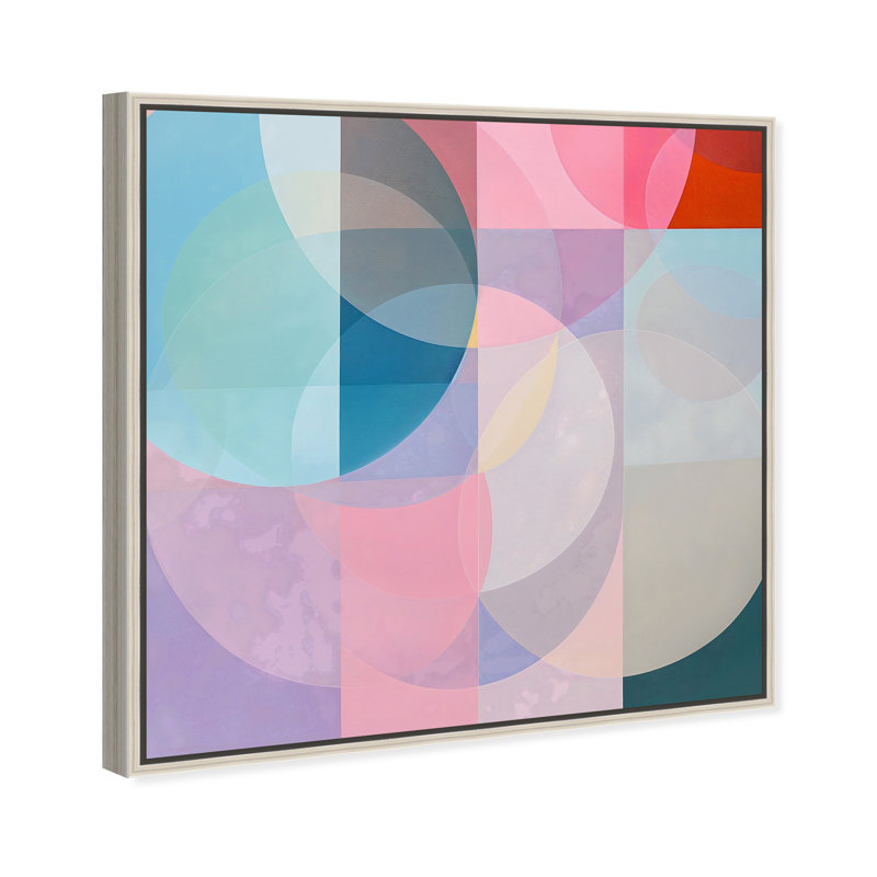 Prismatic Orbit III Square Canvas Abstract Print by Oliver Gal, Black Frame, 12 x 12, 13"H x 13"W, Silver Frame