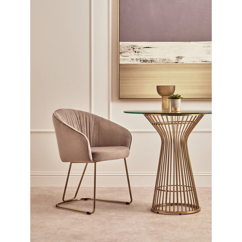 Velvet Upholstered Side Chair, Mink