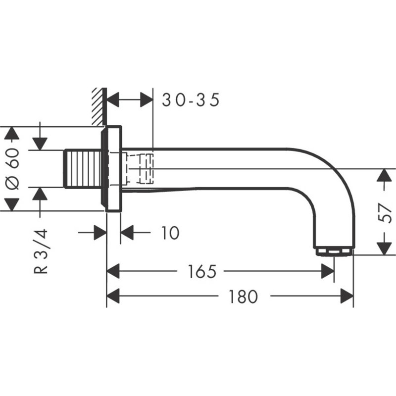 Citterio Tub Filler, Brushed NIckel