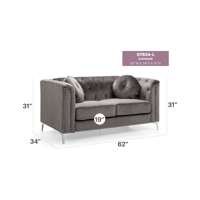 Causeuse Contemporary, Gris foncé