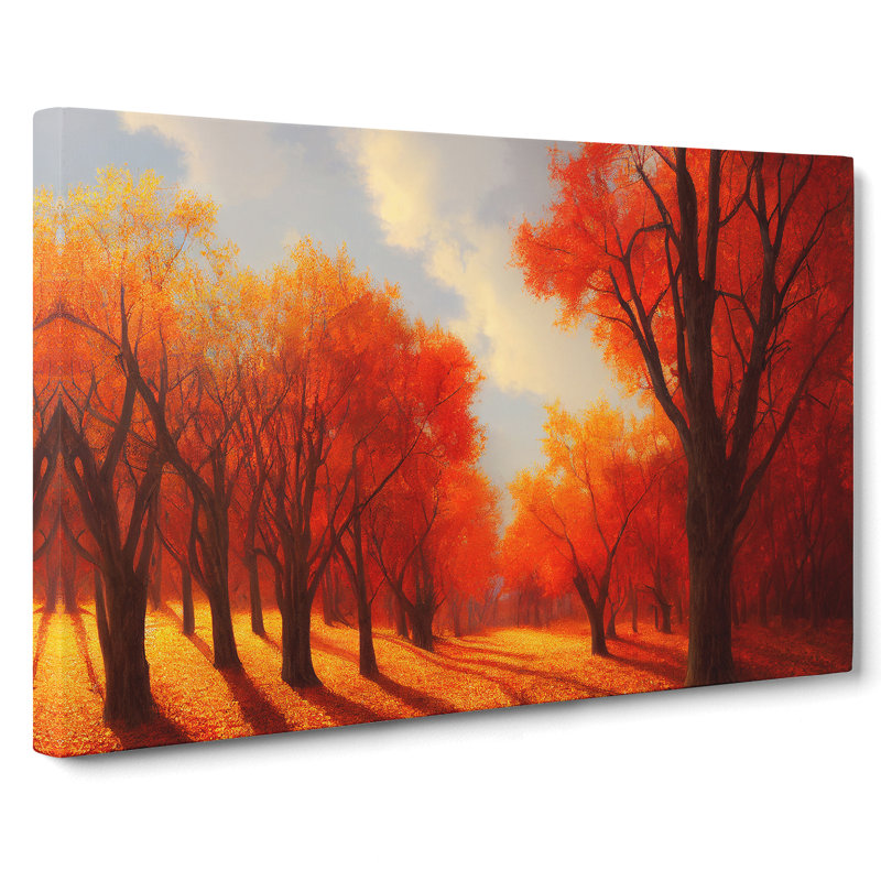 Engaging Autumn Forest - Wrapped Canvas