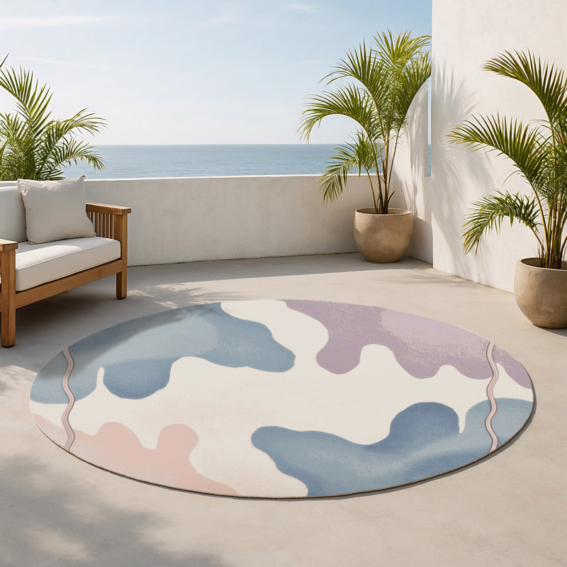 Tapis intérieur et extérieur Blush Horizon, Round 5'