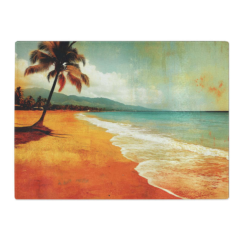 Beach Scene Vol.2  Glass Chopping Board